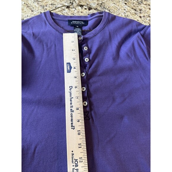 Jones New York Signature Women Purple Long Sleeve Henley XL - Picture 9 of 11